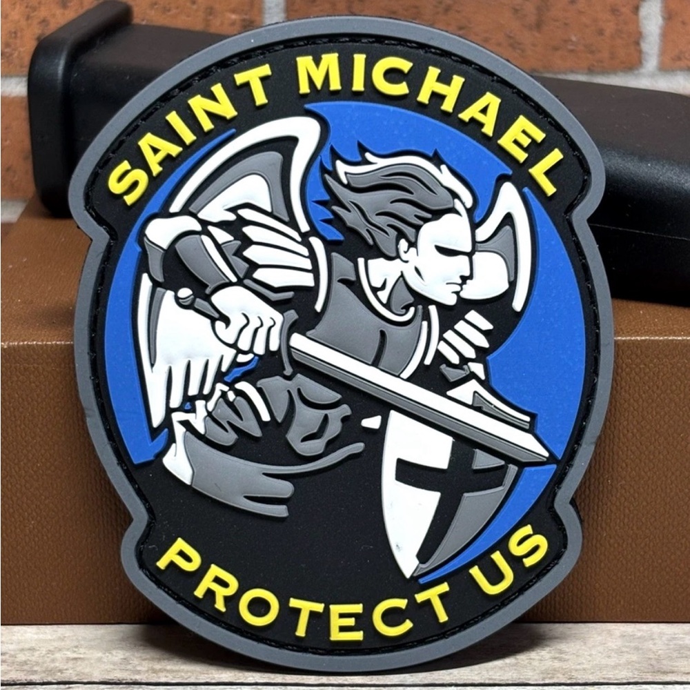 PVC Tactical Morale Patch - Saint Michael Patch - Hook Backed Military Gun Patch